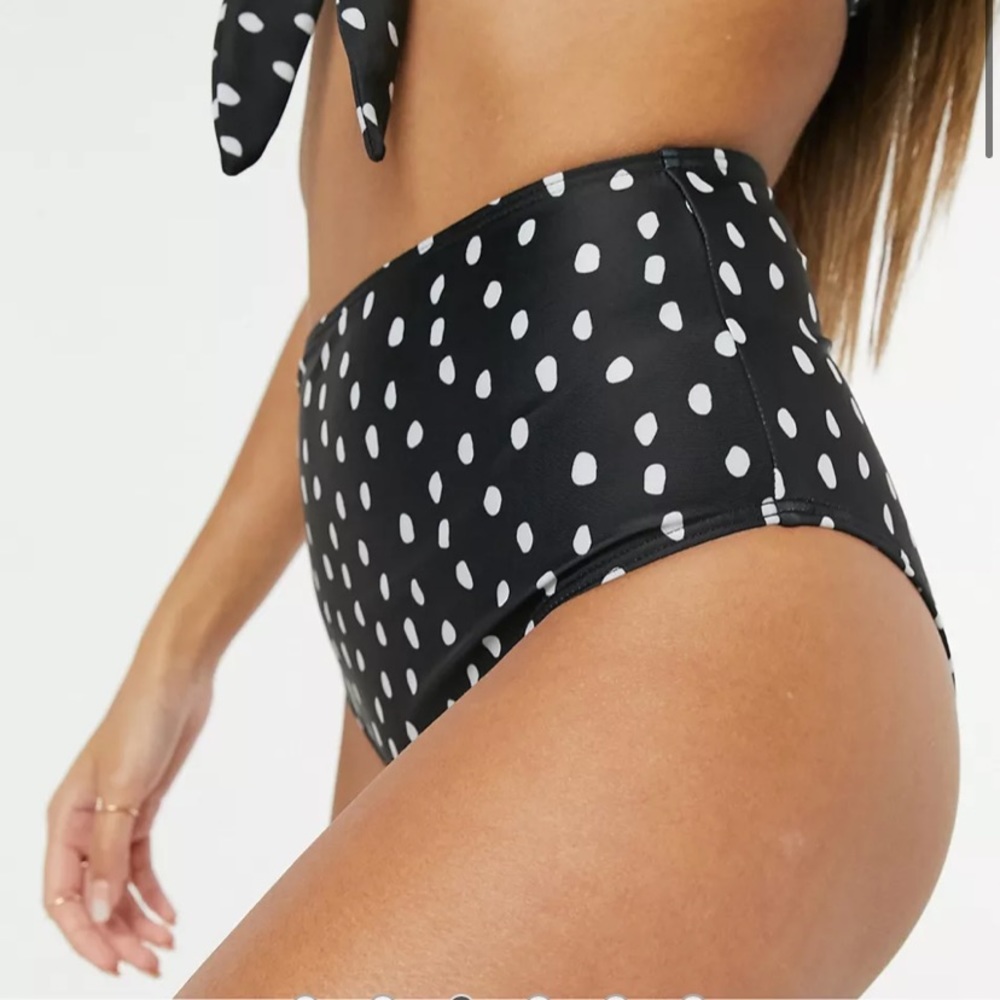 ASOS High-Waisted Polka Dot Bikini Bottoms